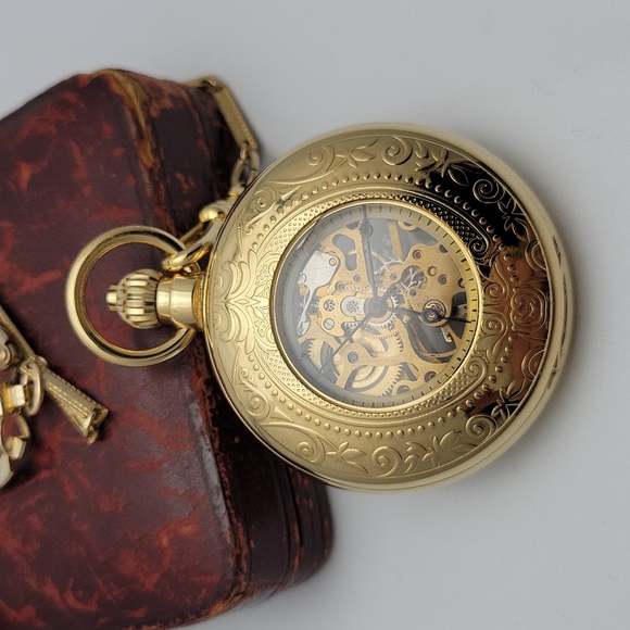 Majesti Accessories Majesti Co 7 Jewel Skeleton Mechanical Pocket